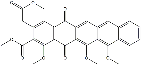 2-(Methoxycarbonyl)-3-[(methoxycarbonyl)methyl]-1,12,13-trimethoxy-5,14-pentacenedione 구조식 이미지