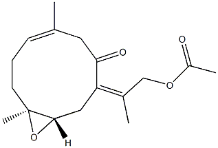 (1S,4E,10S)-8-[(Z)-1-(Acetoxymethyl)ethylidene]-1,5-dimethyl-11-oxabicyclo[8.1.0]undec-4-en-7-one 구조식 이미지