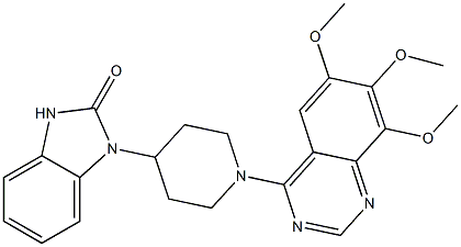 1-[1-(6,7,8-Trimethoxyquinazolin-4-yl)-4-piperidinyl]-1,3-dihydro-2H-benzimidazol-2-one Structure