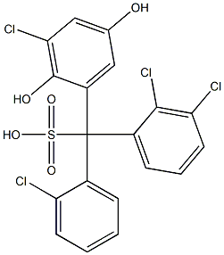 (2-Chlorophenyl)(2,3-dichlorophenyl)(3-chloro-2,5-dihydroxyphenyl)methanesulfonic acid 구조식 이미지