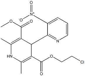 4-(3-Nitropyridin-2-yl)-1,4-dihydro-2,6-dimethylpyridine-3,5-dicarboxylic acid 3-methyl 5-(2-chloroethyl) ester 구조식 이미지