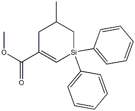 1,1-Diphenyl-5-methyl-1-sila-2-cyclohexene-3-carboxylic acid methyl ester Structure