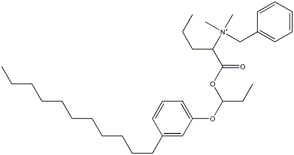 N,N-Dimethyl-N-benzyl-N-[1-[[1-(3-undecylphenyloxy)propyl]oxycarbonyl]butyl]aminium 구조식 이미지