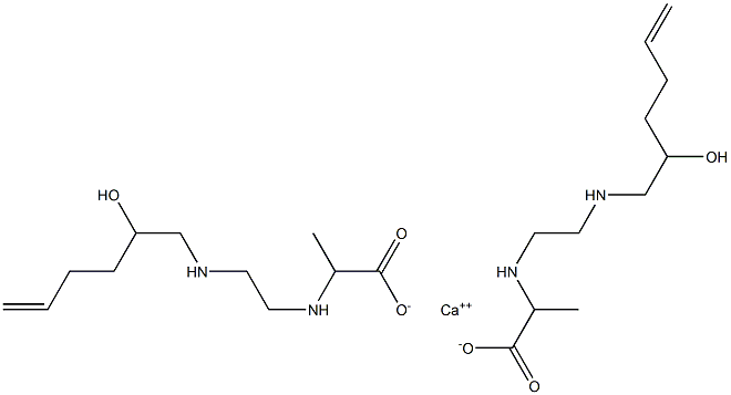 Bis[2-[N-[2-[N-(2-hydroxy-5-hexenyl)amino]ethyl]amino]propionic acid]calcium salt Structure