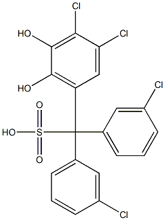(3,4-Dichloro-5,6-dihydroxyphenyl)bis(3-chlorophenyl)methanesulfonic acid Structure