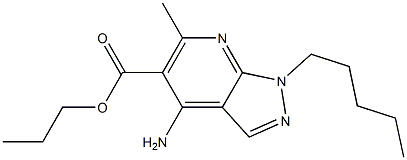 1-Pentyl-4-amino-6-methyl-1H-pyrazolo[3,4-b]pyridine-5-carboxylic acid propyl ester 구조식 이미지