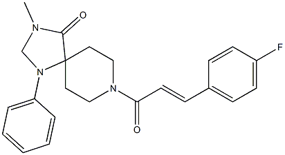 8-[3-(4-Fluorophenyl)-1-oxo-2-propenyl]-3-methyl-1-phenyl-1,3,8-triazaspiro[4.5]decan-4-one 구조식 이미지