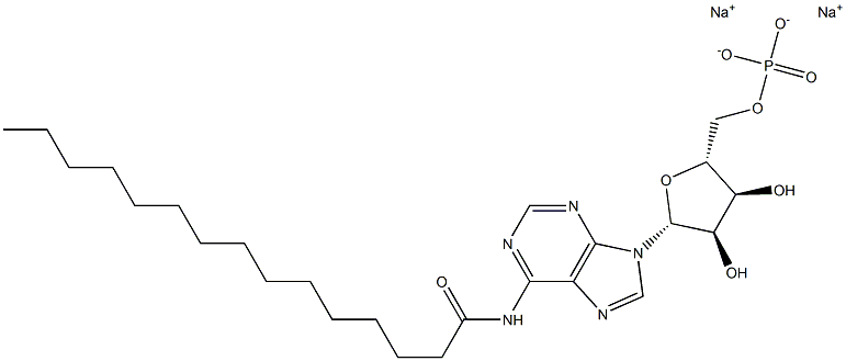 N-Pentadecanoyladenosine-5'-phosphoric acid disodium salt 구조식 이미지