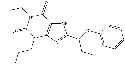 1,3-Dipropyl-8-(1-phenoxypropyl)xanthine Structure