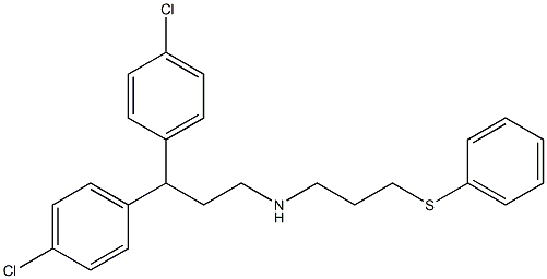 1,1-Bis(4-chlorophenyl)-3-[(3-phenylthiopropyl)amino]propane Structure