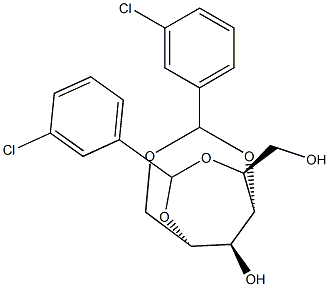 1-O,4-O:2-O,5-O-Bis(3-chlorobenzylidene)-L-glucitol 구조식 이미지