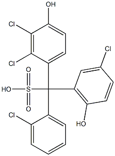 (2-Chlorophenyl)(3-chloro-6-hydroxyphenyl)(2,3-dichloro-4-hydroxyphenyl)methanesulfonic acid 구조식 이미지