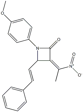 1-(p-Methoxyphenyl)-3-(1-nitroethylidene)-4-styrylazetidin-2-one Structure