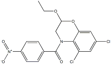 5,7-Dichloro-2-ethoxy-3,4-dihydro-4-(p-nitrobenzoyl)-2H-1,4-benzoxazine Structure