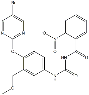 1-(2-Nitrobenzoyl)-3-[4-[(5-bromo-2-pyrimidinyl)oxy]-3-methoxymethylphenyl]urea 구조식 이미지