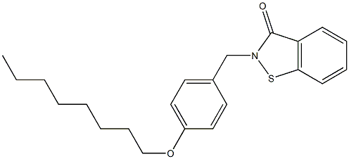 2-[4-(Octyloxy)benzyl]-1,2-benzisothiazol-3(2H)-one 구조식 이미지