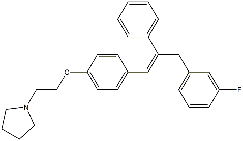 1-[2-[4-[3-(3-Fluorophenyl)-2-phenyl-1-propenyl]phenoxy]ethyl]pyrrolidine 구조식 이미지