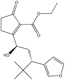 5-Oxo-2-[(1R,3S)-4,4-dimethyl-1-hydroxy-3-(3-furyl)pentyl]-1-cyclopentene-1-carboxylic acid ethyl ester Structure