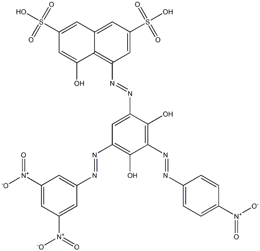 4-[[5-[(3,5-Dinitrophenyl)azo]-2,4-dihydroxy-3-[(4-nitrophenyl)azo]phenyl]azo]-5-hydroxy-2,7-naphthalenedisulfonic acid Structure