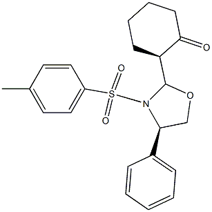 (2S)-2-[(2R,4R)-4-Phenyl-3-(4-methylphenylsulfonyl)oxazolidin-2-yl]-1-cyclohexanone Structure