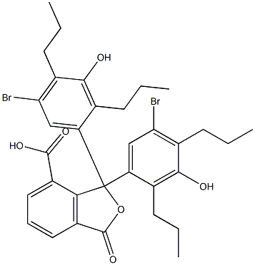 1,1-Bis(5-bromo-3-hydroxy-2,4-dipropylphenyl)-1,3-dihydro-3-oxoisobenzofuran-7-carboxylic acid Structure