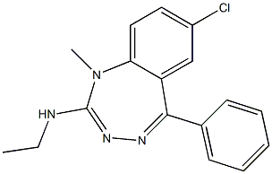 7-Chloro-1-methyl-5-phenyl-2-ethylamino-1H-1,3,4-benzotriazepine Structure