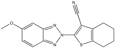 4,5,6,7-Tetrahydro-2-(5-methoxy-2H-benzotriazol-2-yl)benzo[b]thiophene-3-carbonitrile 구조식 이미지