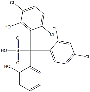 (2,4-Dichlorophenyl)(2,5-dichloro-6-hydroxyphenyl)(2-hydroxyphenyl)methanesulfonic acid 구조식 이미지