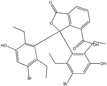 1,1-Bis(3-bromo-2,6-diethyl-5-hydroxyphenyl)-1,3-dihydro-3-oxoisobenzofuran-7-carboxylic acid Structure