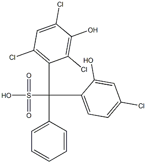 (4-Chloro-2-hydroxyphenyl)(2,4,6-trichloro-3-hydroxyphenyl)phenylmethanesulfonic acid Structure