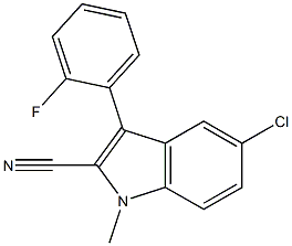 5-Chloro-3-(2-fluorophenyl)-1-methyl-1H-indole-2-carbonitrile 구조식 이미지