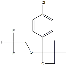 2-(4-Chlorophenyl)-2-(2,2,2-trifluoroethoxy)-3,3-dimethyloxetane 구조식 이미지