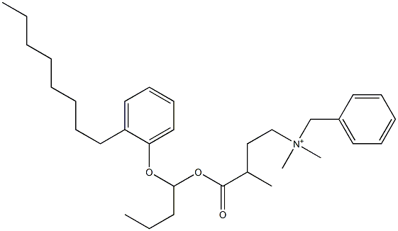 N,N-Dimethyl-N-benzyl-N-[3-[[1-(2-octylphenyloxy)butyl]oxycarbonyl]butyl]aminium 구조식 이미지