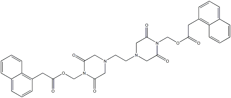 4,4'-Ethylenebis(2,6-dioxopiperazine-1-methanol)bis(1-naphthaleneacetate) Structure