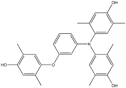 N,N-Bis(4-hydroxy-2,5-dimethylphenyl)-3-(4-hydroxy-2,5-dimethylphenoxy)benzenamine 구조식 이미지