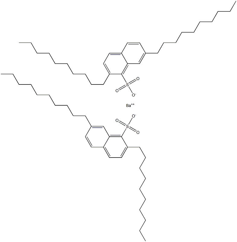 Bis(2,7-didecyl-1-naphthalenesulfonic acid)barium salt Structure