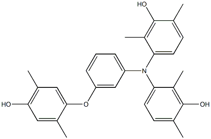 N,N-Bis(3-hydroxy-2,4-dimethylphenyl)-3-(4-hydroxy-2,5-dimethylphenoxy)benzenamine 구조식 이미지