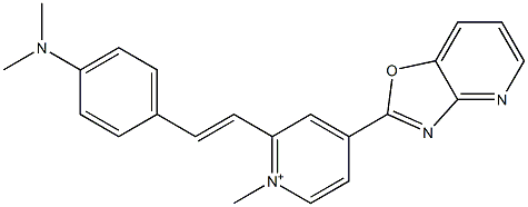 2-[4-(Dimethylamino)styryl]-1-methyl-4-[oxazolo[4,5-b]pyridin-2-yl]pyridinium 구조식 이미지