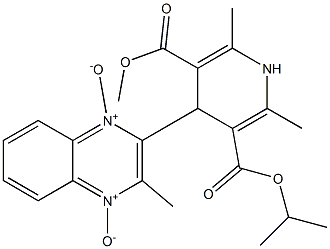1,4-Dihydro-4-[[3-methylquinoxaline 1,4-dioxide]-2-yl]-2,6-dimethylpyridine-3,5-dicarboxylic acid 3-isopropyl 5-methyl ester 구조식 이미지