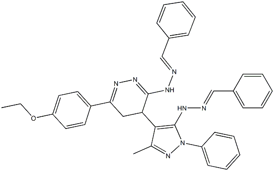 3-(2-Benzylidenehydrazino)-4,5-dihydro-6-(4-ethoxyphenyl)-4-(1-phenyl-5-(2-benzylidenehydrazino)-3-methyl-1H-pyrazol-4-yl)pyridazine Structure