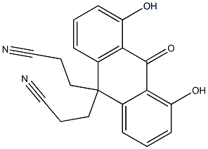 9,10-Dihydro-1,8-dihydroxy-9-oxoanthracene-10,10-di(propanenitrile) 구조식 이미지