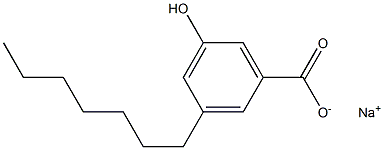 3-Heptyl-5-hydroxybenzoic acid sodium salt 구조식 이미지