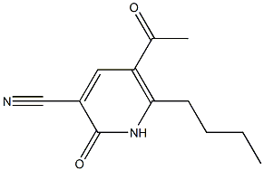 5-Acetyl-1,2-dihydro-6-butyl-2-oxopyridine-3-carbonitrile 구조식 이미지