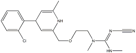 2-[[2-(2-Cyano-1,3-dimethylguanidino)ethoxy]methyl]-4-(2-chlorophenyl)-6-methyl-1,4-dihydropyridine Structure