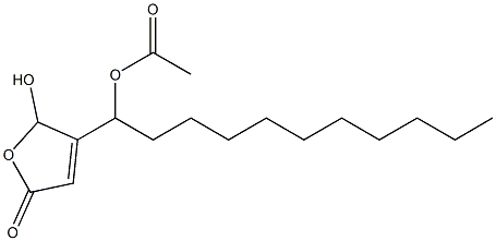 Acetic acid 1-[(2,5-dihydro-2-hydroxy-5-oxofuran)-3-yl]undecyl ester Structure