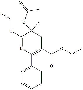 3-Acetoxy-2-ethoxy-5-ethoxycarbonyl-3-methyl-6-phenyl-3,4-dihydropyridine 구조식 이미지