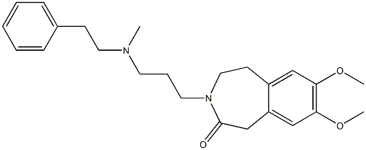 4,5-Dihydro-7,8-dimethoxy-3-[3-[N-methyl-2-(phenyl)ethylamino]propyl]-1H-3-benzazepin-2(3H)-one 구조식 이미지
