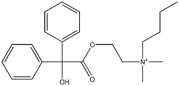 2-(Hydroxydiphenylacetyloxy)-N-butyl-N,N-dimethylethanaminium Structure