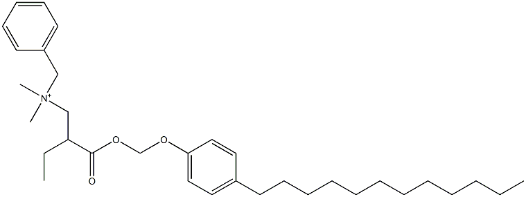 N,N-Dimethyl-N-benzyl-N-[2-[[(4-dodecylphenyloxy)methyl]oxycarbonyl]butyl]aminium 구조식 이미지