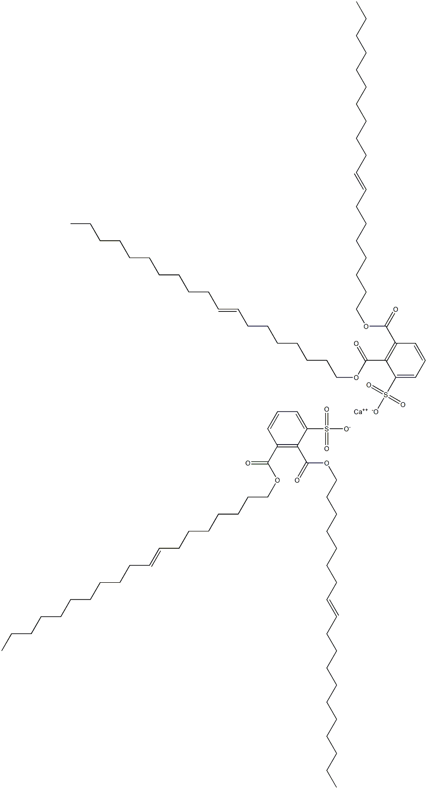 Bis[2,3-di(8-nonadecenyloxycarbonyl)benzenesulfonic acid]calcium salt Structure